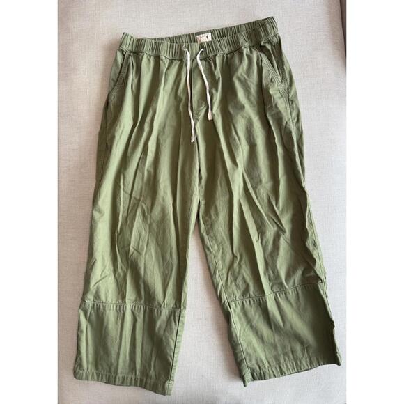 Pact Daily Twill Cropped Pant Organic Cotton Olive Army Green Size XL - Picture 4 of 8